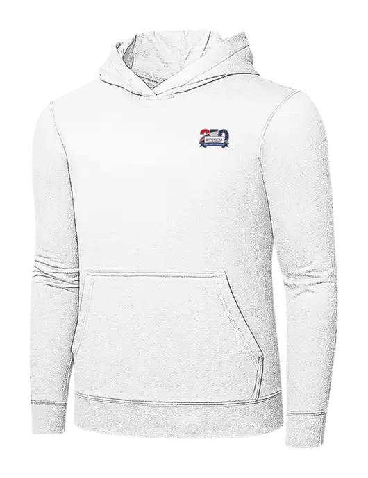 White 7.8 oz Ring Spun Hooded Sweatshirt w/Hendricks 250th Logo