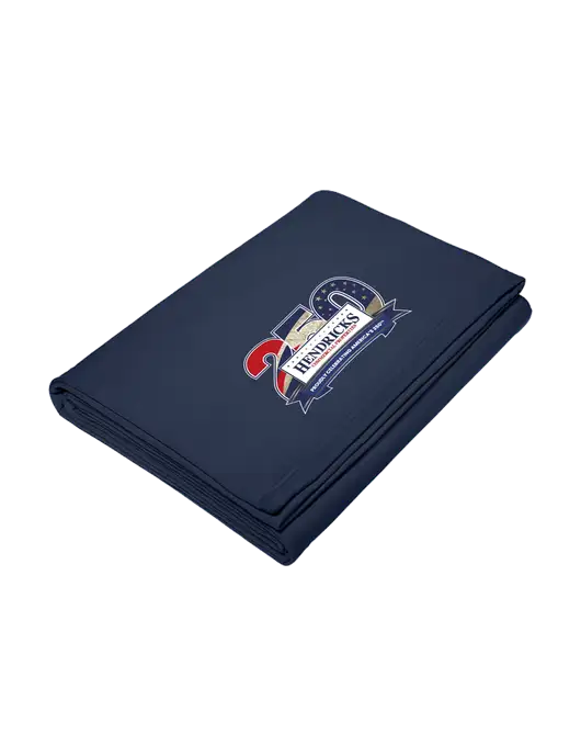 Core Navy Fleece Sweatshirt Blanket w/Hendricks 250th Logo