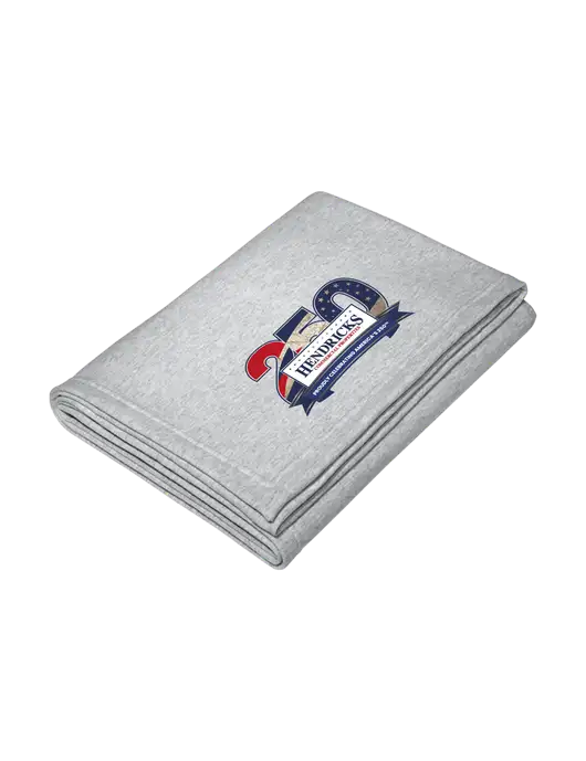 Core Light Grey Heather Fleece Sweatshirt Blanket w/Hendricks 250th Logo