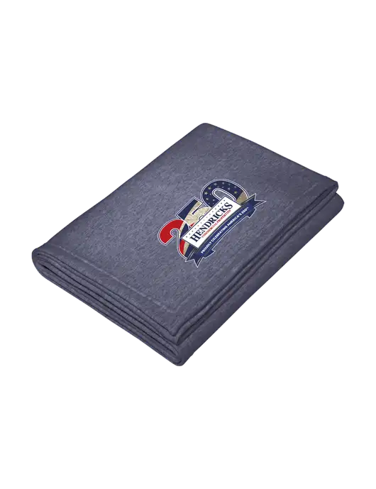 Core Heather Navy Fleece Sweatshirt Blanket w/Hendricks 250th Logo