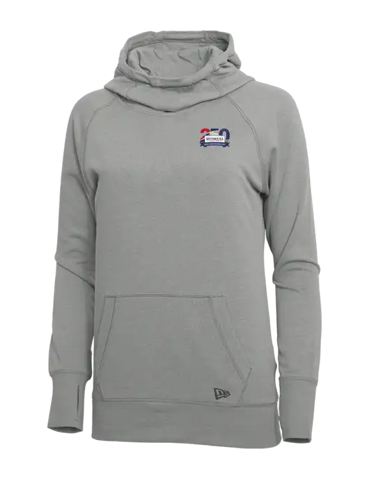 New Era Shadow Grey Heather Womens Tri-Blend Fleece Pullover Hoodie w/Hendricks 250th Logo