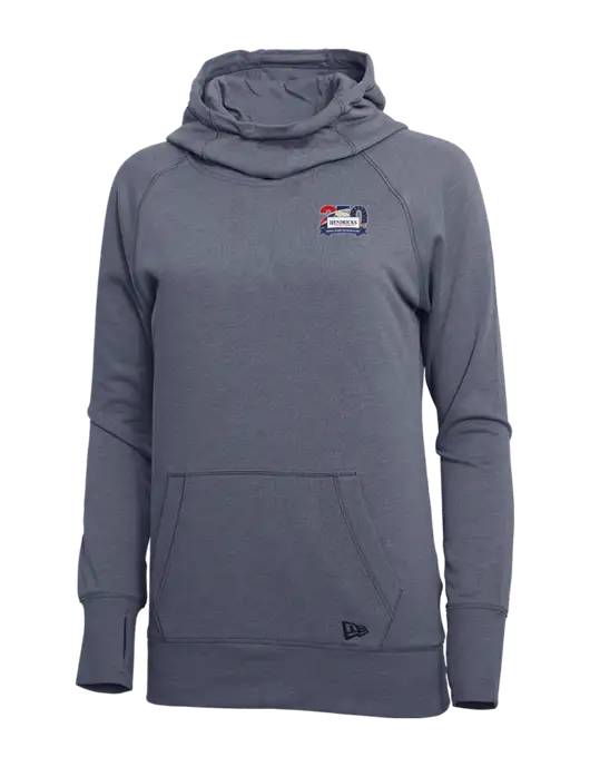 New Era True Navy Heather Womens Tri-Blend Fleece Pullover Hoodie w/Hendricks 250th Logo