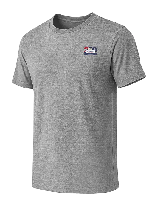 BELLA+CANVAS Heather Grey CVC Short Sleeve Tee w/Hendricks 250th Logo