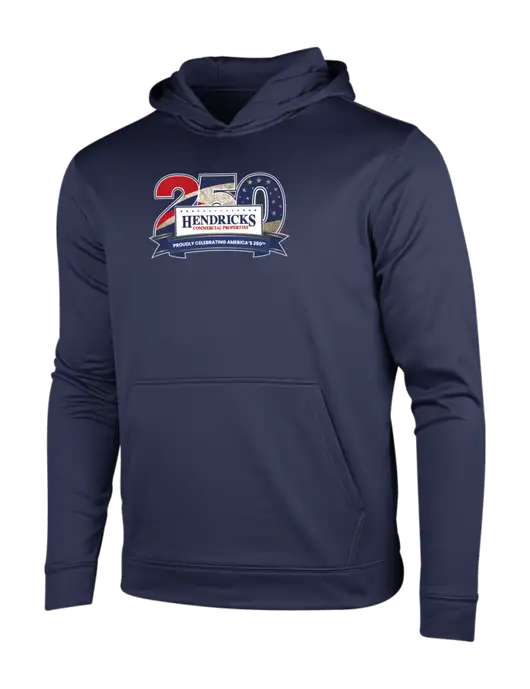 Navy Sport-Wick Fleece Hooded Pullover w/Hendricks 250th Logo