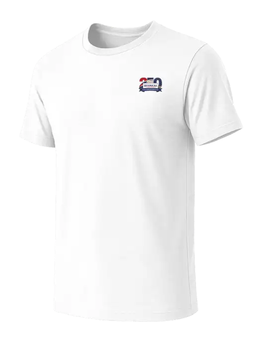 BELLA+CANVAS White Blend CVC Short Sleeve Tee w/Hendricks 250th Logo
