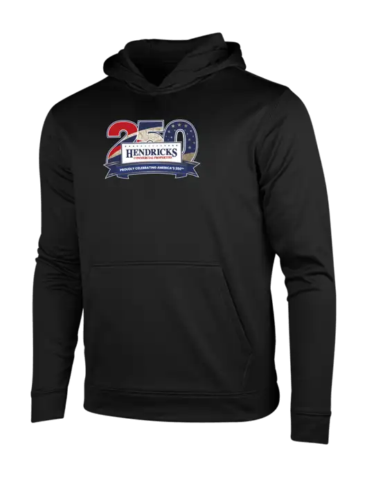 Black Fleece Sport-Wick Hooded Pullover w/Hendricks 250th Logo