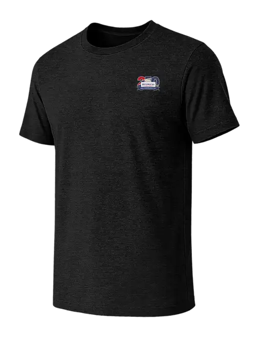 BELLA+CANVAS Black Heather CVC Short Sleeve Tee w/Hendricks 250th Logo