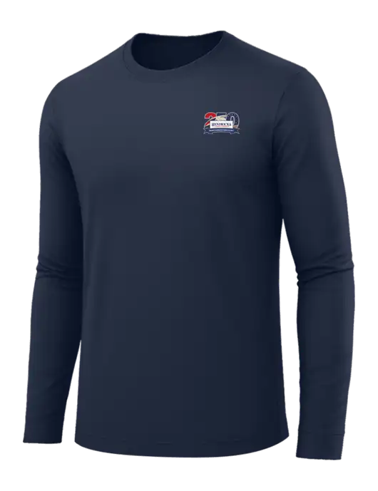Long Sleeve Navy PosiCharge Competitor Tee w/Hendricks 250th Logo