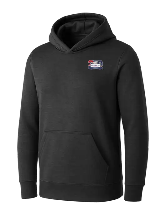 Womens Dark Grey Heather Core Fleece Pullover Hooded Sweatshirt w/Hendricks 250th Logo
