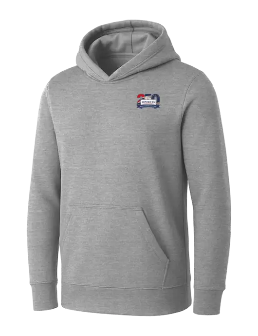 Womens Light Grey Heather Core Fleece Pullover Hooded Sweatshirt w/Hendricks 250th Logo