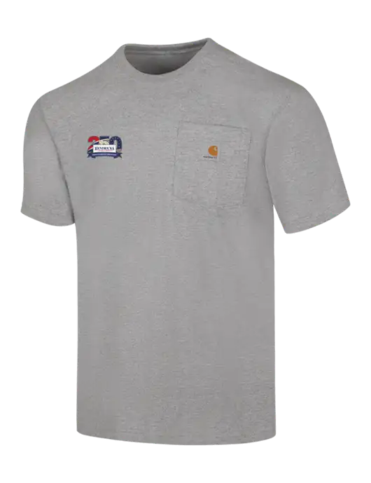 Carhartt Workwear Light Grey Heather Pocket Short Sleeve T-Shirt w/Hendricks 250th Logo
