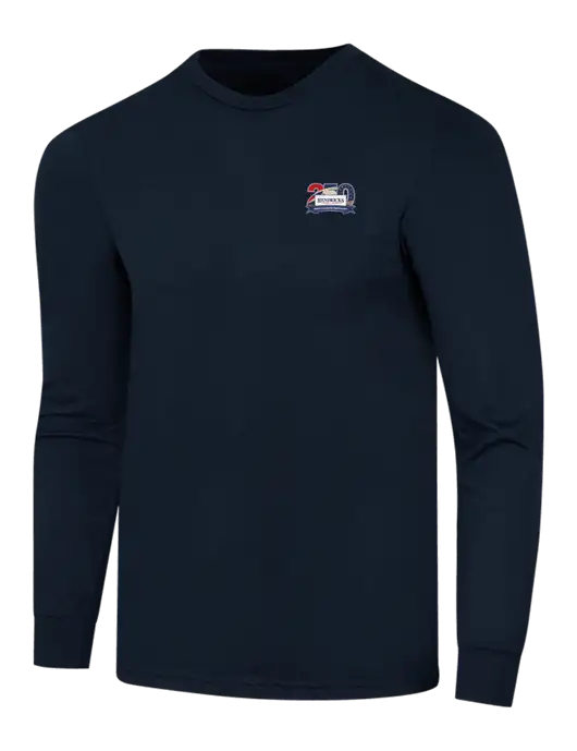 Simply Soft Long Sleeve Navy 4.5 oz, Poly/Combed Ring Spun Cotton T-Shirt w/Hendricks 250th Logo
