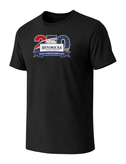 BELLA+CANVAS Black CVC Short Sleeve Tee w/Hendricks 250th Logo