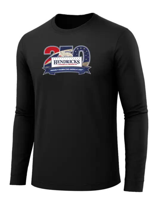 Long Sleeve Black PosiCharge Competitor Tee w/Hendricks 250th Logo