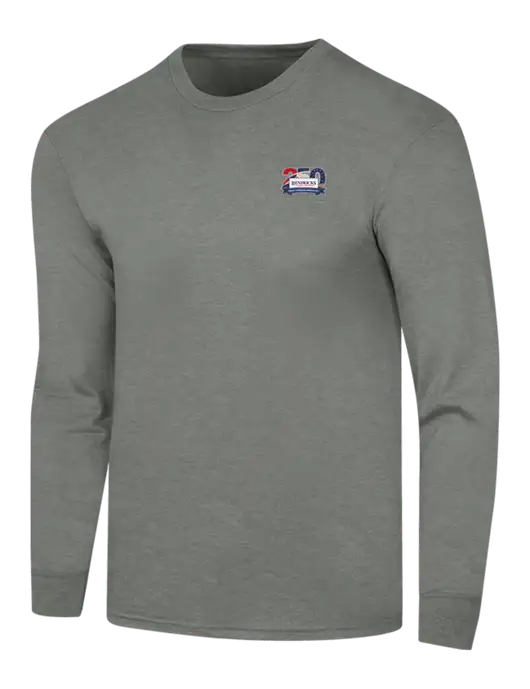 Simply Soft Long Sleeve Heathered Charcoal 4.5 oz, Poly/Combed Ring Spun Cotton T-Shirt w/Hendricks 250th Logo