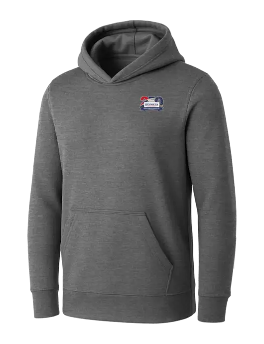 Womens Medium Grey Heather Core Fleece Pullover Hooded Sweatshirt w/Hendricks 250th Logo