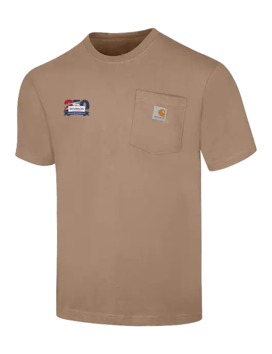 Carhartt Workwear Dark Tan Pocket Short Sleeve T-Shirt w/Hendricks 250th Logo
