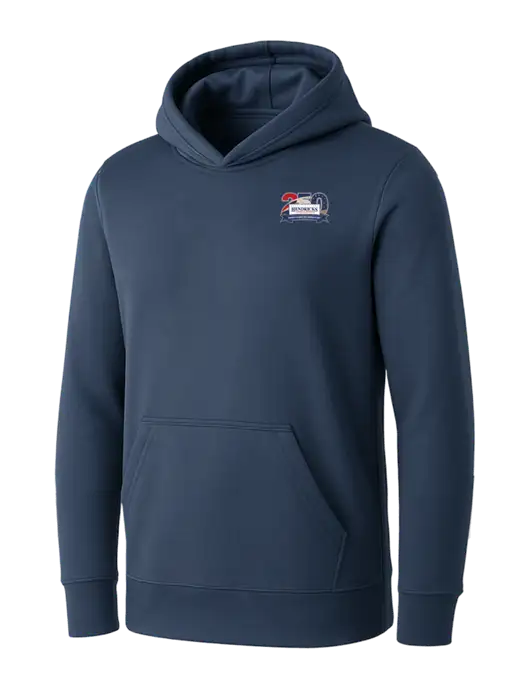 Womens Navy Core Fleece Pullover Hooded Sweatshirt w/Hendricks 250th Logo