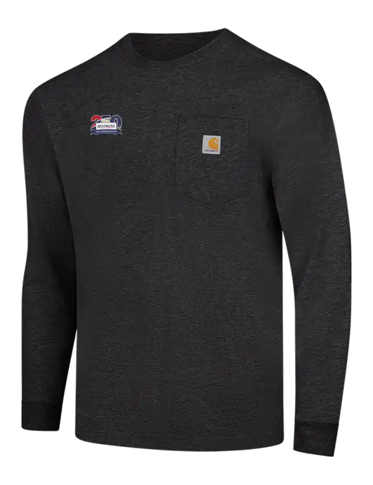 Carhartt Dark Grey Heather Workwear Pocket Long Sleeve T-Shirt w/Hendricks 250th Logo