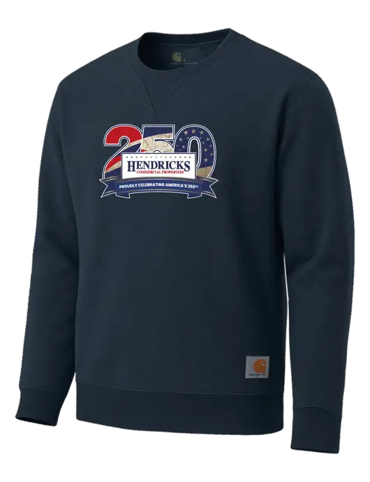 Carhartt Navy Midweight Crewneck Sweatshirt w/Hendricks 250th Logo