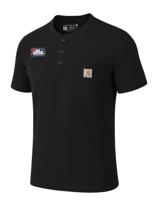 Carhartt Black Short Sleeve Henley Shirt w/Hendricks 250th Logo
