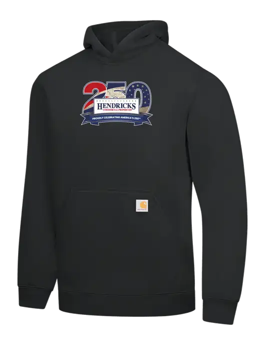 Carhartt Black Midweight Hooded Sweatshirt w/Hendricks 250th Logo