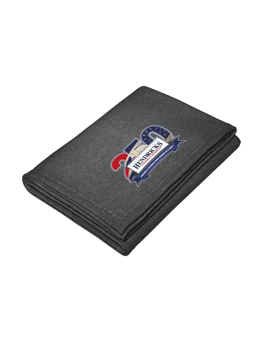 Core Dark Grey Heather Fleece Sweatshirt Blanket w/Hendricks 250th Logo