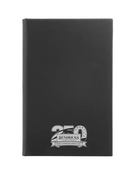 Black Leatherette 5.25 x 8.25 Journal w/Hendricks 250th Logo