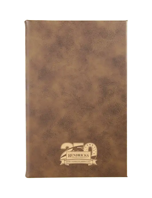 Rustic Leatherette 5.25 x 8.25 Journal w/Hendricks 250th Logo