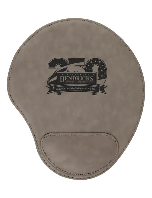 Gray Leatherette Mouse Pad w/Hendricks 250th Logo