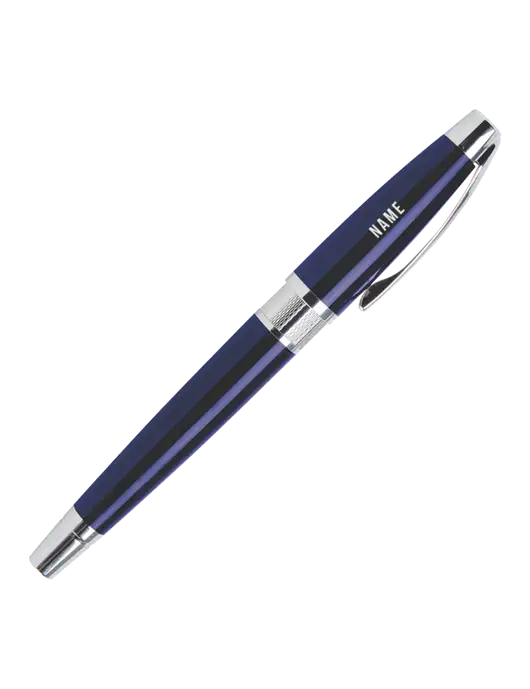 Masscotti Navy Rollerball Pen - Black Ink w/Text, Totally Smashed Logo