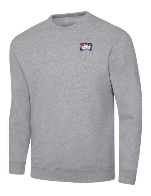 Light Grey Heather 7.8 oz Ring Spun Crew Sweatshirt w/Geronimo 250th Logo
