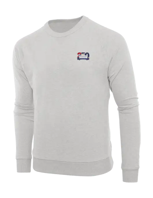 Allmade Granite Grey Heather Organic French Terry Crewneck Sweatshirt w/Geronimo 250th Logo