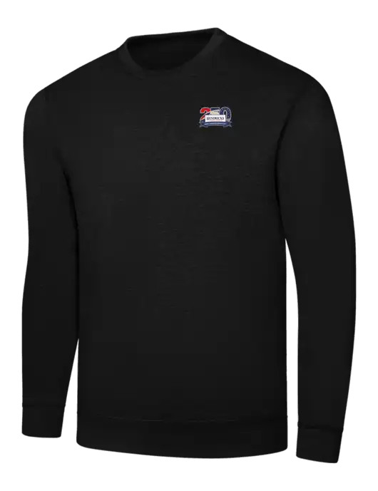 Black 7.8 oz Ring Spun Crew Sweatshirt w/Hendricks 250th Logo