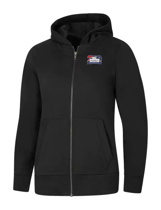 Womens Black Re-Fleece Full-Zip Hoodie w/Hendricks 250th Logo