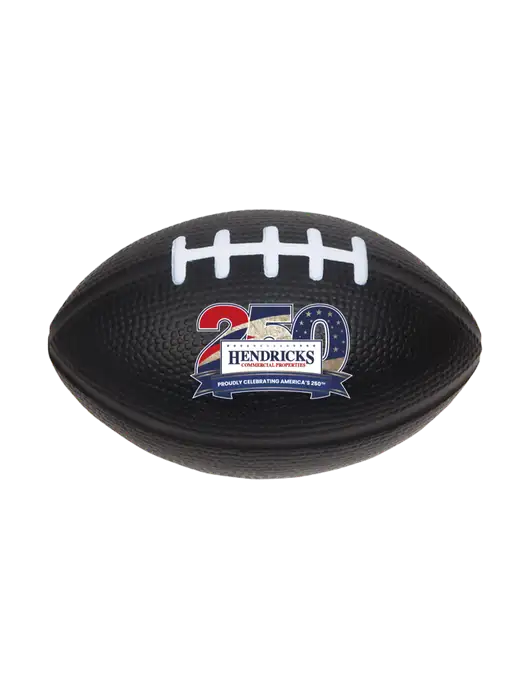 Black Stress Reliever Football w/Hendricks 250th Logo
