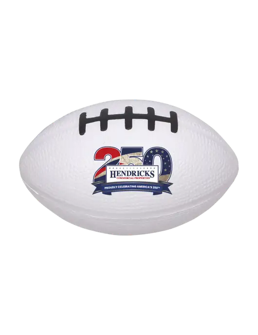White Stress Reliever Football w/Hendricks 250th Logo