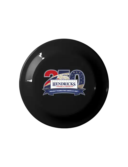 Fun Black Flying Disc w/Hendricks 250th Logo