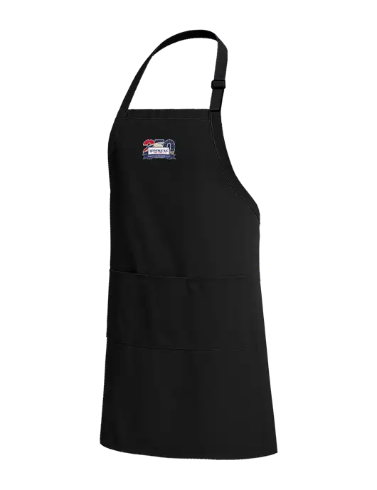 Easy Care Extra Long Bib Black Apron with Stain Release w/Hendricks 250th Logo