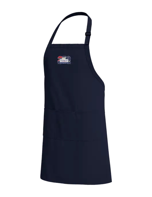 Easy Care Extra Long Bib Navy Apron with Stain Release w/Hendricks 250th Logo