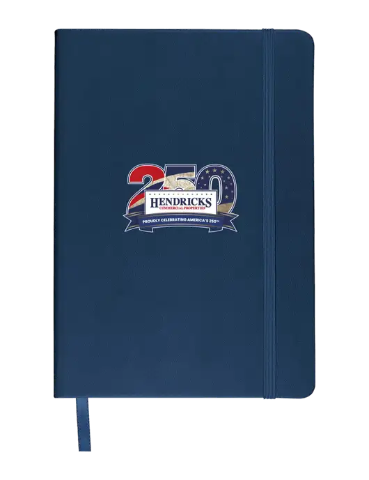 Leeman Navy Tuscany Journal 5.75 x 8.25 w/Hendricks 250th Logo
