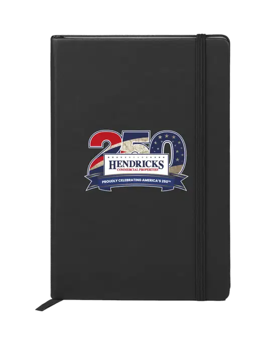 Neoskin Black Hard Cover Junior Journal, 3.75 x 5.625 w/Hendricks 250th Logo