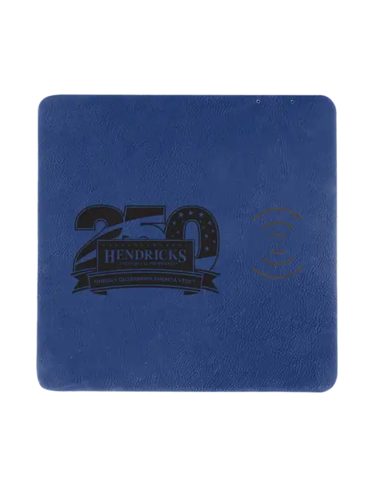 Light Navy Blue Laserable Leatherette Phone Charging Mat w/Hendricks 250th Logo