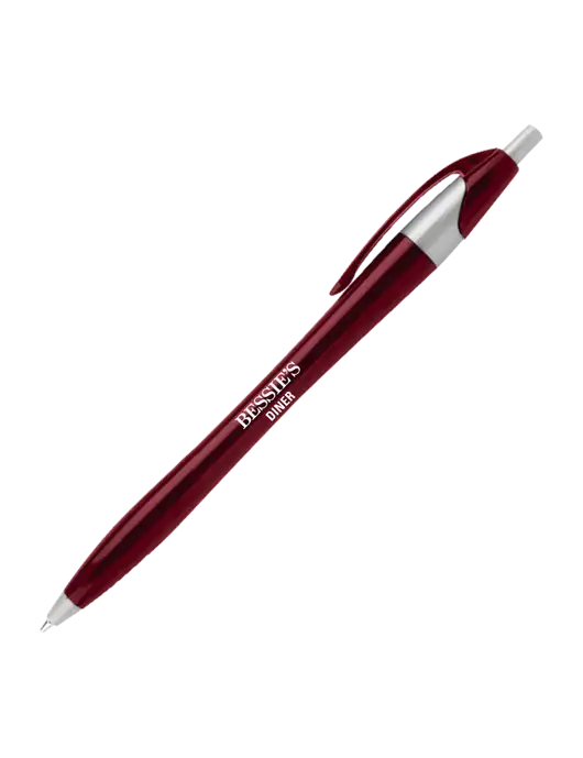 Novella Maroon/Silver Corporate Pen - Blue Ink w/Bessie's Diner Logo