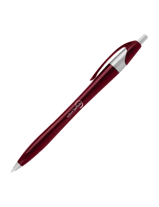 Novella Maroon/Silver Corporate Pen - Blue Ink w/Velvet Buffalo Logo
