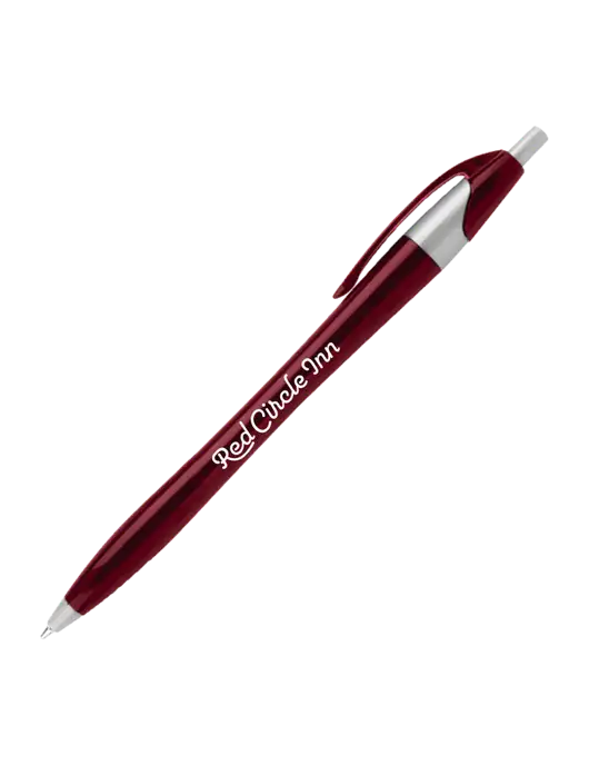 Novella Maroon/Silver Corporate Pen - Blue Ink w/Red Circle Inn Logo