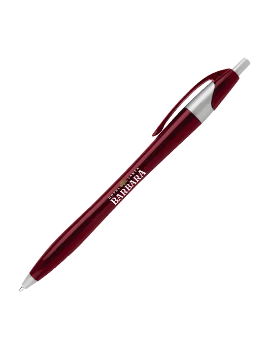 Novella Maroon/Silver Corporate Pen - Blue Ink w/Hotel Santa Barbara Logo